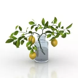 Crystal Vase Flowers 3d model
