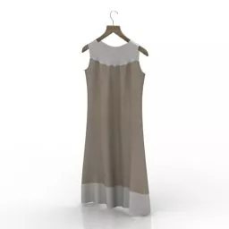 Brown White Dress Fashion 3d model