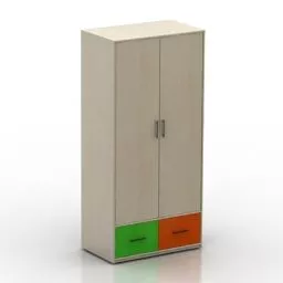 Kid Wardrobe Rohr Two Drawers 3d model