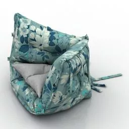 Single Upholstery Armchair Grey Color 3d model