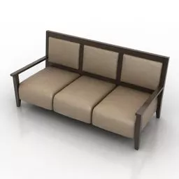 Set Of Realistic Sofa On Rug With Round Coffee Table 3d model