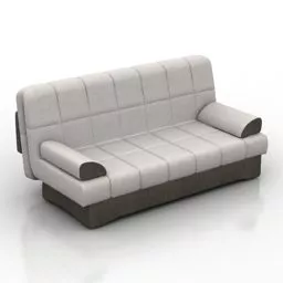 Red Sofa With Square Tea Table 3d model