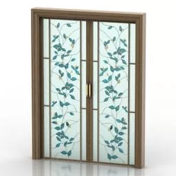 Door Glass With Pattern Decorative 3d model