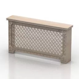 Wooden Screen Radiator Cover 3d model