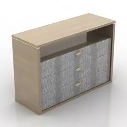 Side Locker Three Drawers 3d model