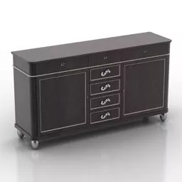 Black Antique Locker 3d model