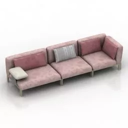 Waiting Sofa Bench Curved Shape 3d model