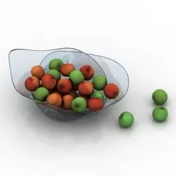 Glass Vase Apple Fruit 3d model