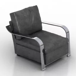 Armchair Grey Fabric 3d model