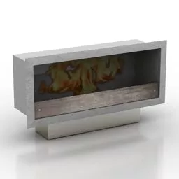 Modern Rectangular Fireplace Decoflame 3d model