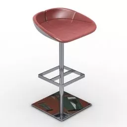 Bar Chair Leather Top 3d model