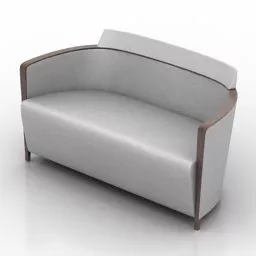 Fabric Sofa Curved Back 3d model