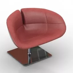 Low Armchair Square Steel Leg 3d model