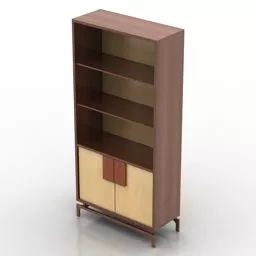 Shelves With Various Decorative, Vase, Book, Potted Plant 3d model