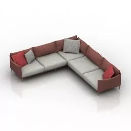 Sofa Two Seat Upholstery 3d model