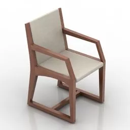 Modernism Armchair Wood Frame 3d model
