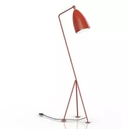Floor Lamp Rattan Shade 3d model