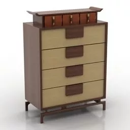 Modern Locker Four Drawers 3d model