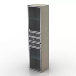 Grey Painted Thin Locker 3d model