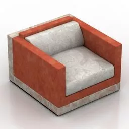 Armchair Two Color 3d model