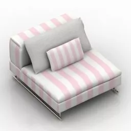 Pink Upholstery Sofa 3d model