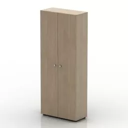 Simple Wood Bookcase Two Door 3d model