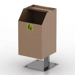 Modern Trash Bin Steel Leg 3d model
