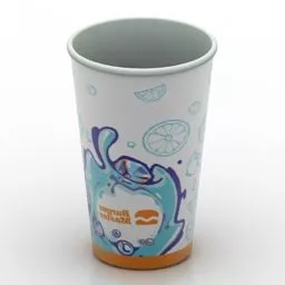 Paper Cup With Label 3d model