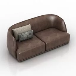 Chinese Upholstered Sofa With Rug 3d model
