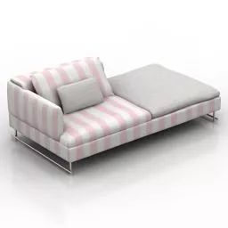 Pink Lounge Sofa With Pillow 3d model
