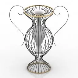 Vase Cup Wire Frames 3d model