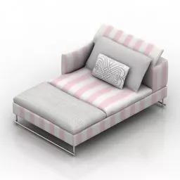 Boutique Sofa Red Velvet Material 3d model