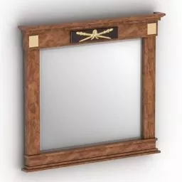 Round Mirror With Carved Frame 3d model