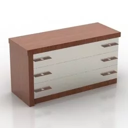 Elegant Tv Locker Wooden Top 3d model
