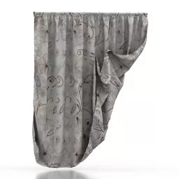 Realistic Wrinkled Corner Curtain 3d model
