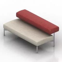 Leather Sofa White Brown Color 3d model