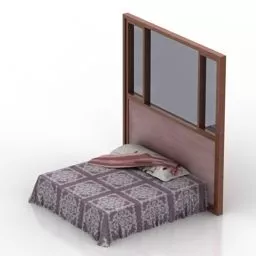Realistic Bed With Pillows And Blanket Full Set 3d model