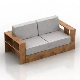 Sofa Leather Luxurious Style 3d model