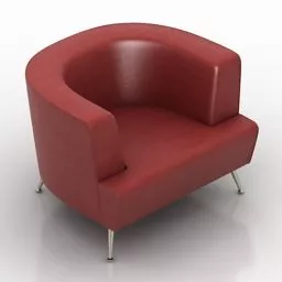 Curved Back Armchair 3d model