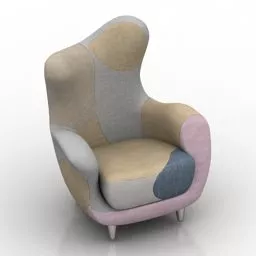 Fabric Armchair Upholstered 3d model
