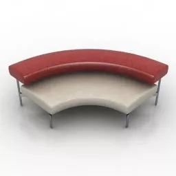 White Corner Sofa With Coffee Table In Living Room 3d model