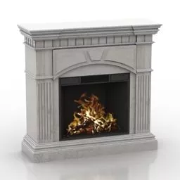 Roman Stone Fireplace 3d model