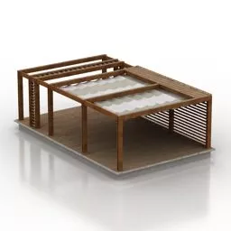 Outdoor Rectangular Pavilion 3d model