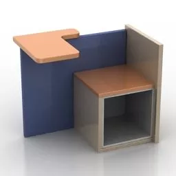 Modern Bedside Table White Color 3d model