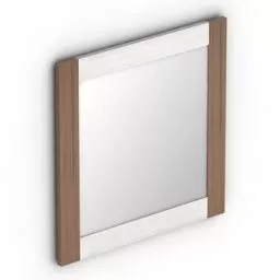 Mirror Square With Wood Frame 3d model