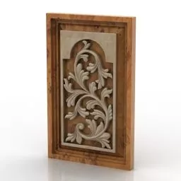 Panel Carving Floral Shape 3d model
