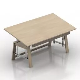 Drawing Table Wood Frame 3d model