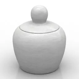 Glass Vase With White Flowers 3d model