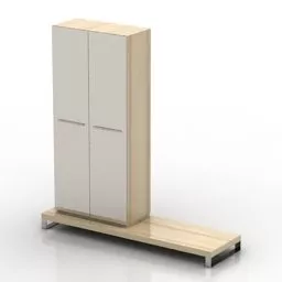 Mdf Locker Curved Edge With Drawers 3d model