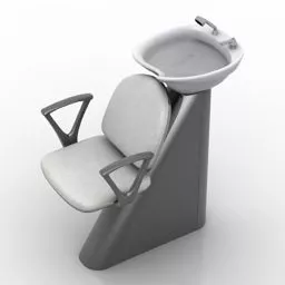 Hair Salon Sink Chair Combine 3d model
